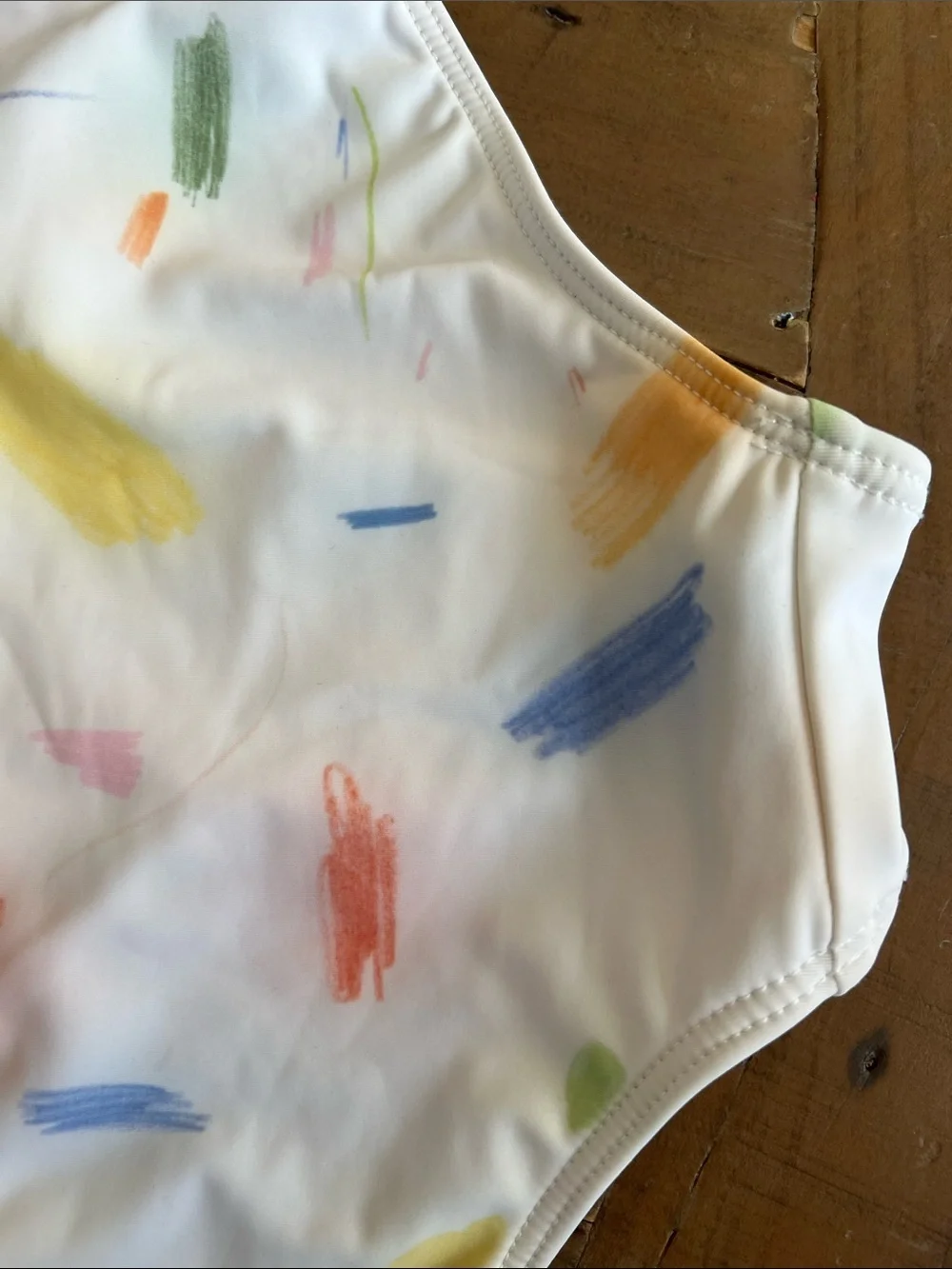 Minnow one piece ruffled swimsuit scribble print 9-10 years nwot